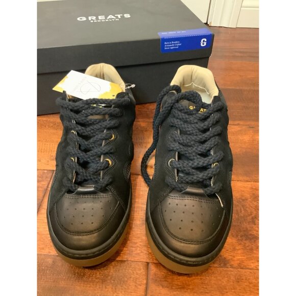 Greats Brooklyn Black Cooper Low Skate Shoe Sneaker NIB $195, Size 9 - Picture 2 of 9